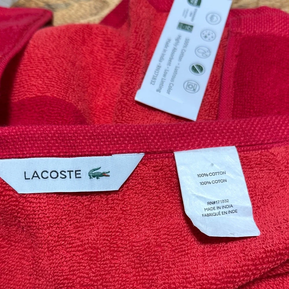 Lacoste Red Bath Towel